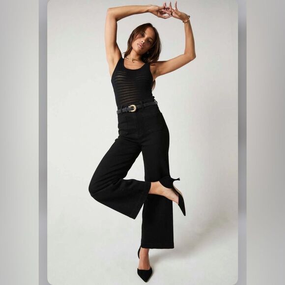 Rolla’s Black High Rise Wide Leg Jeans Women’s Size 24 Aussie 6 G’Day Mate - Picture 2 of 12